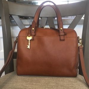 Fossil Rachel Satchel Crossbody in Brown Leather